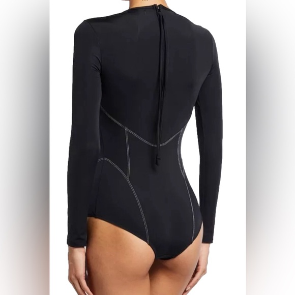 Mara Hoffman designer Black Rash Guard One Piece Swimsuit Small women’s swimwear - Picture 16 of 16